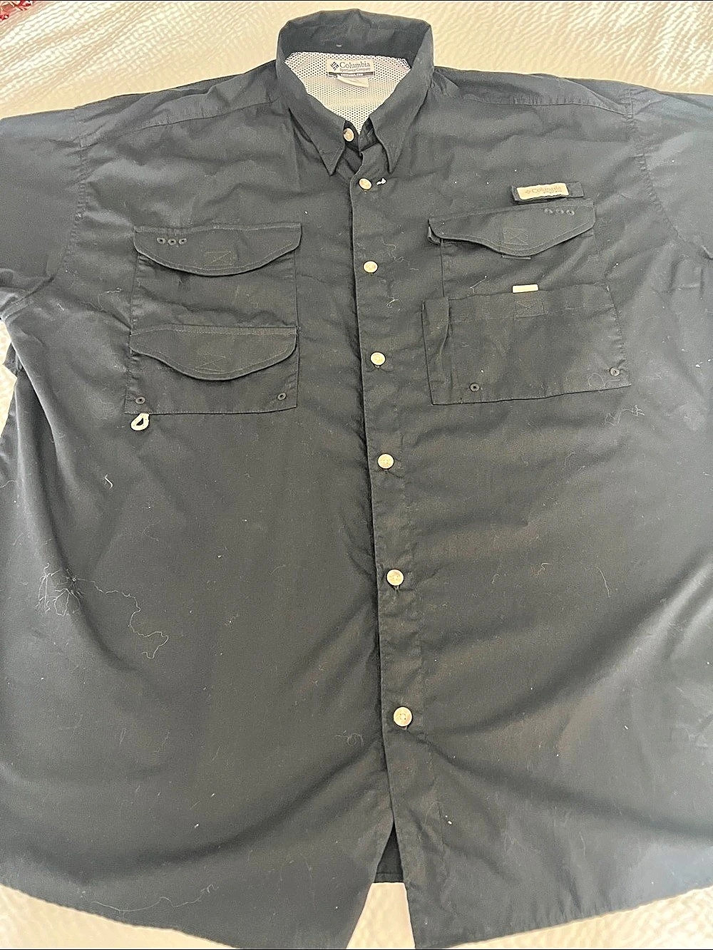 Columbia Men's PFG Bahama II Short Sleeve Shirt Bahama II Fishing Shirt Black